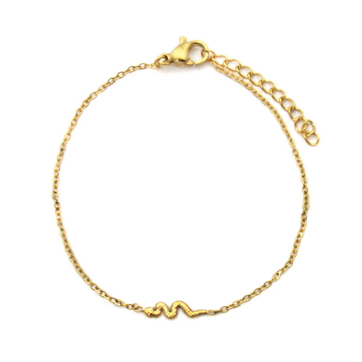 Pulsera Acero Inoxidable Dorado Mini Pulsera Serpiente