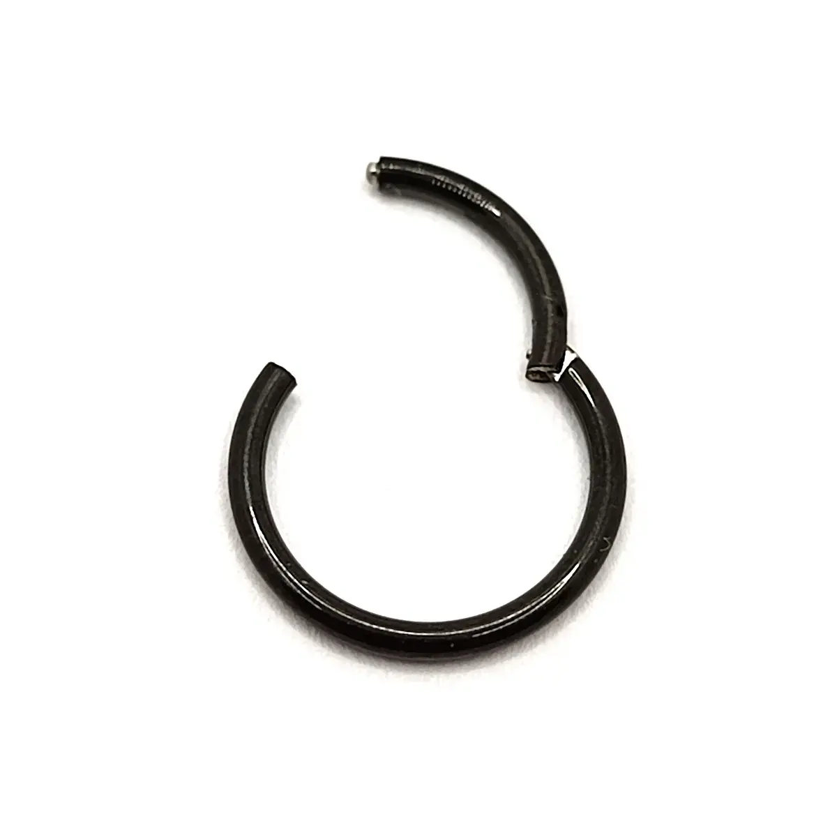 Arete Acero Negro Tipo Piercing Aro Liso 10mm Clicker