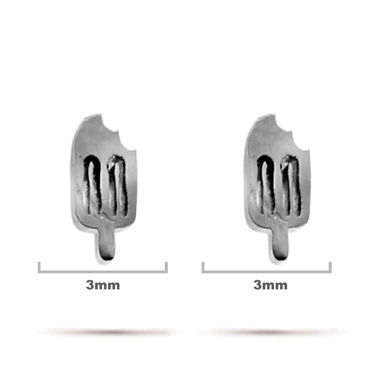 Aretes Acero Inox Plateado Tipo Broquel Paleta Hielo