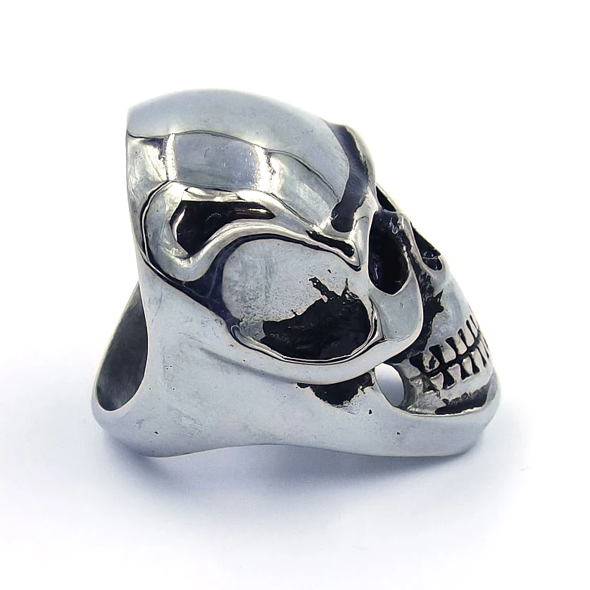 Anillo Acero Plateado Calavera Colossus Craneo Chopper