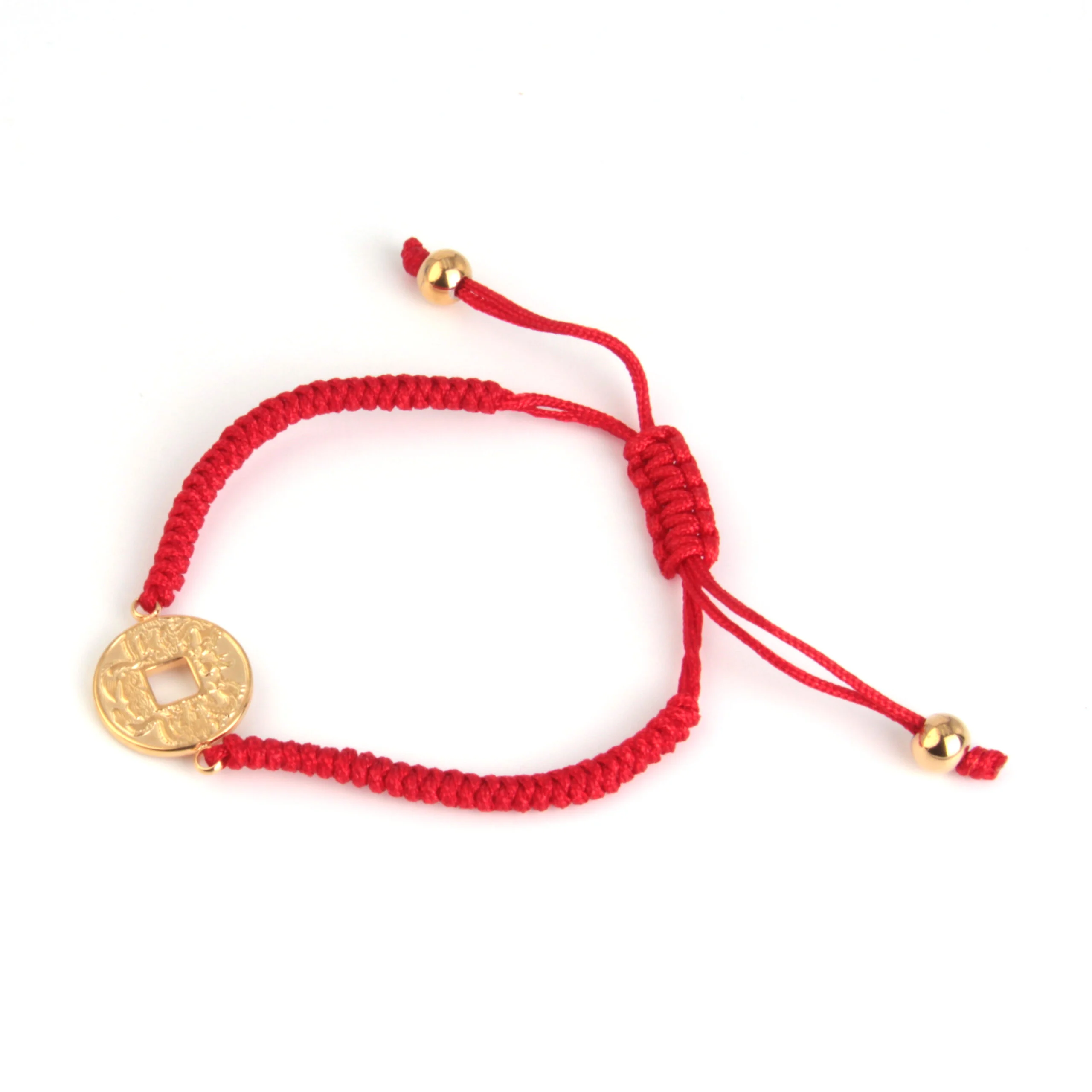 Pulsera Ajustable Hilo Rojo Moneda Cash Chino
