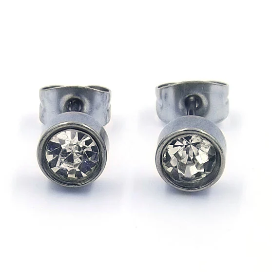 Aretes tipo Broquel Acero Plateado Royal 6mm
