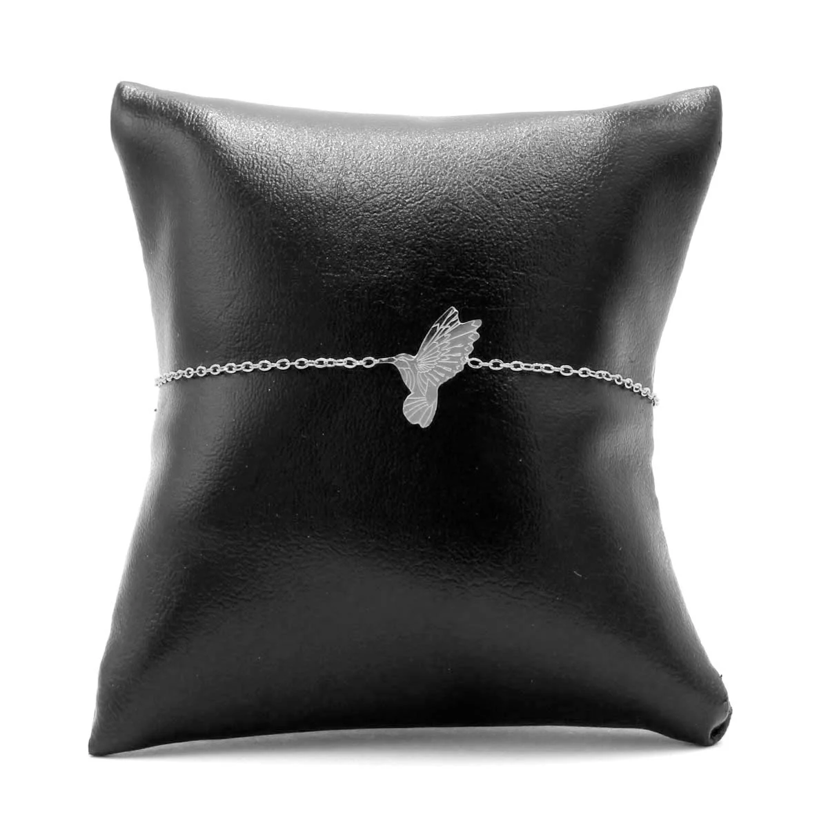 Pulsera Acero Inoxidable Plateado Colibri Chuparrosas