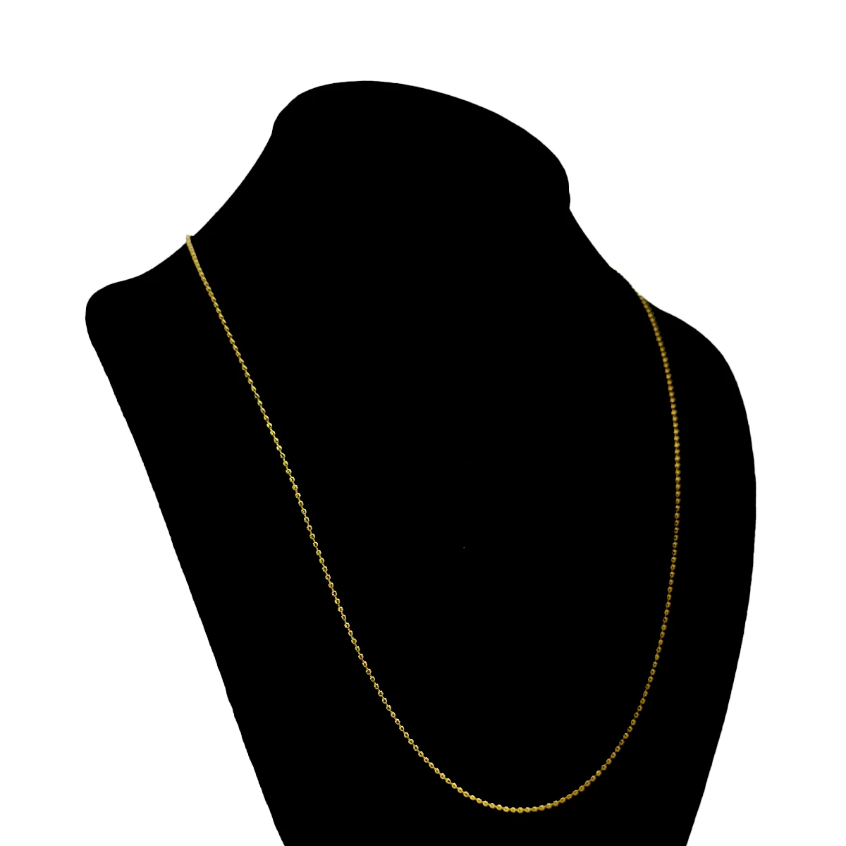 Cadena Acero Dorado Tipo Militar Bolitas Mini 60 cm