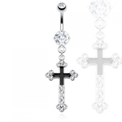 Piercing en el ombligo Diseño Cruz de Lujo