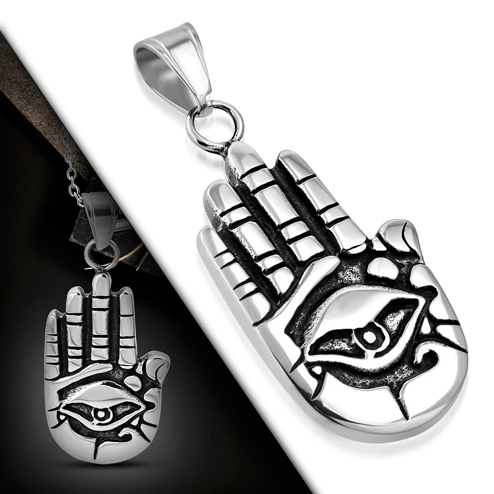 Dije Acero Inox Grande Mano Hamsa Fatima Ojo