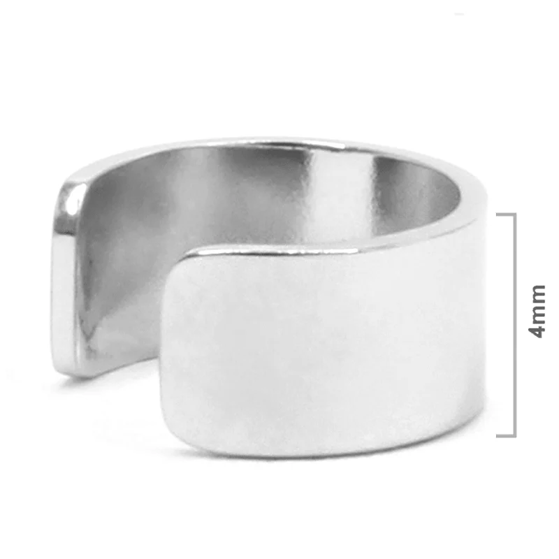 Ear Cuff Acero Inoxidable Plateado Liso 4mm - Aretes