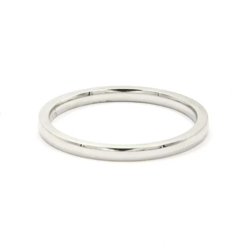 Anillo Acero Inoxidable Plateado Argolla Matrimonio 2 mm