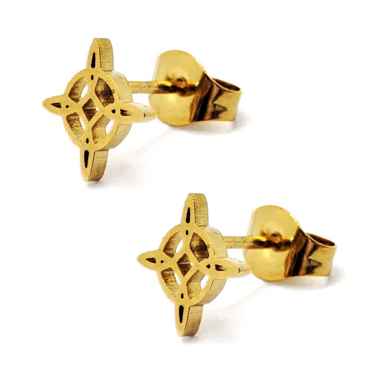 Set Aretes Acero Dorado Nudo de Bruja Serpiente Ear Cuff
