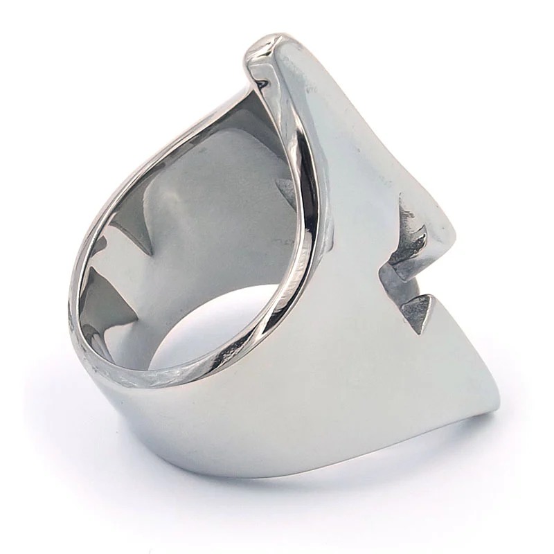 Anillo de Acero Plateado Casco de Gladiador Espartano