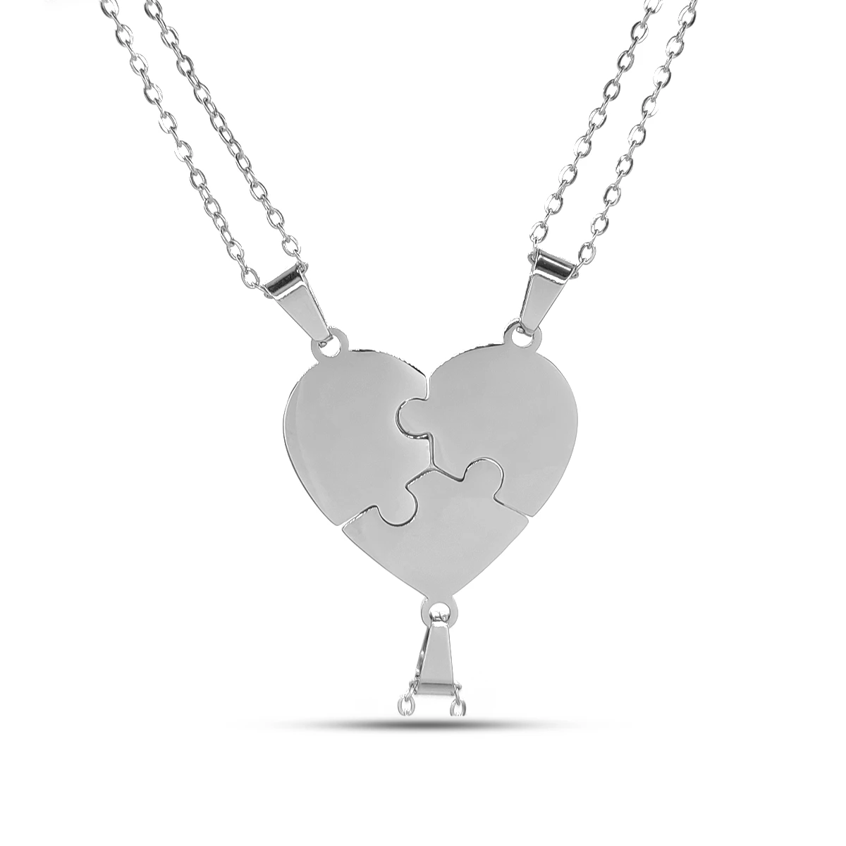 Collares Acero Corazón Partido Múltiples Piezas Amistad