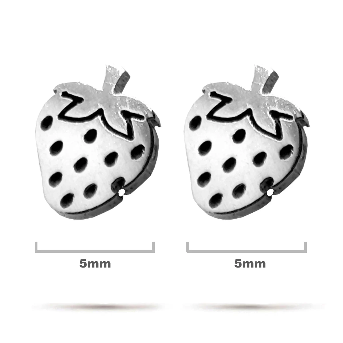 Aretes Acero Inoxidable Plateado Tipo Broquel Fresa