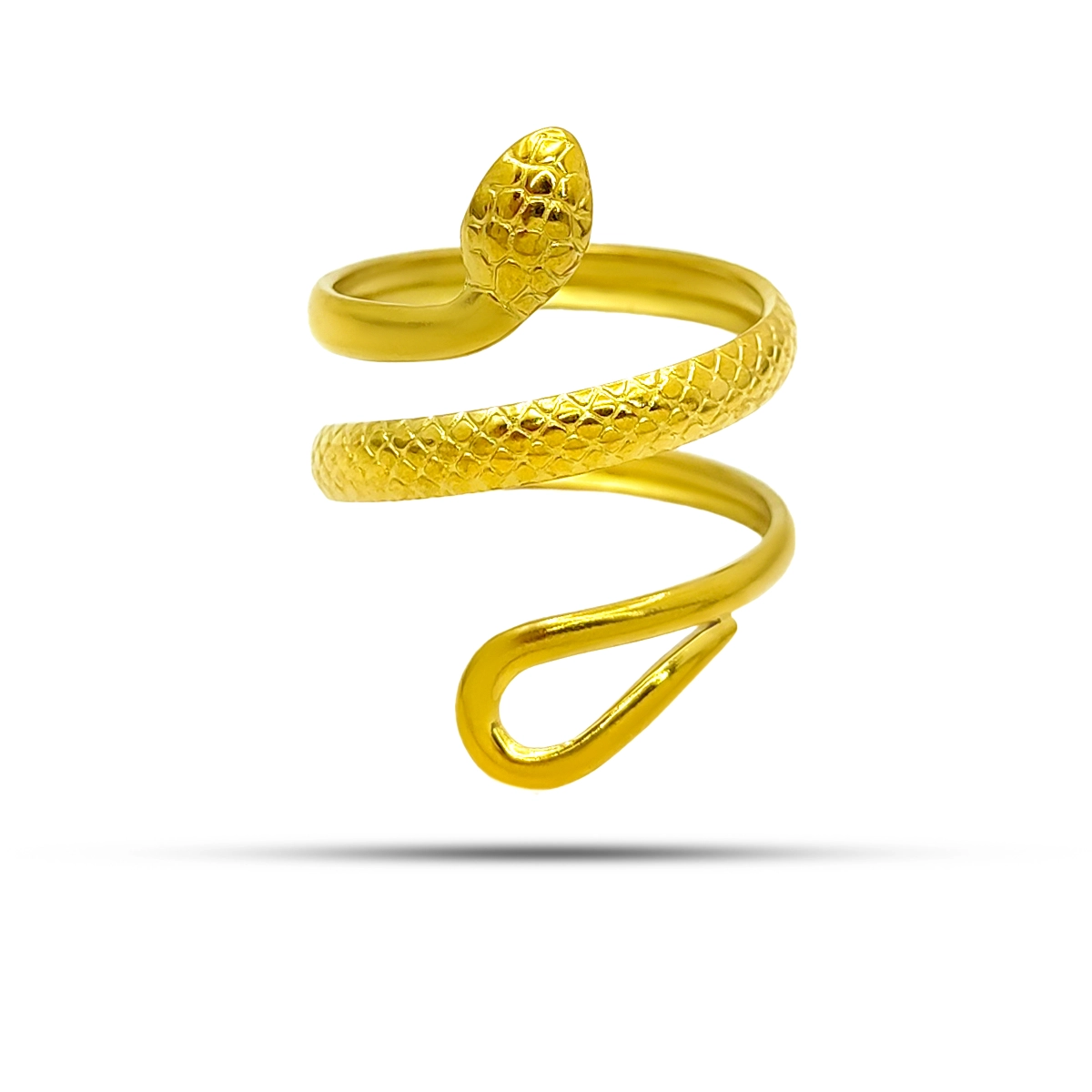 Anillo Acero Serpiente Vibora Enroscada Ajustable