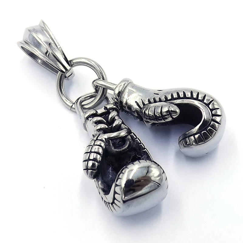 Dije Acero Inoxidable Par de Guantes de Box