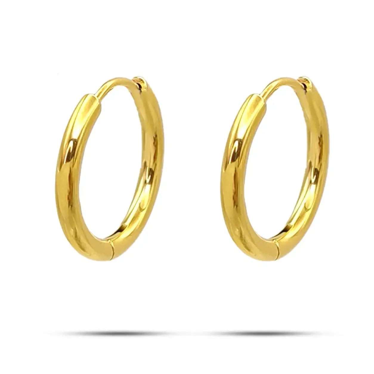 Aretes Acero Tipo Pendiente Huggies Aro Clásica 14 mm
