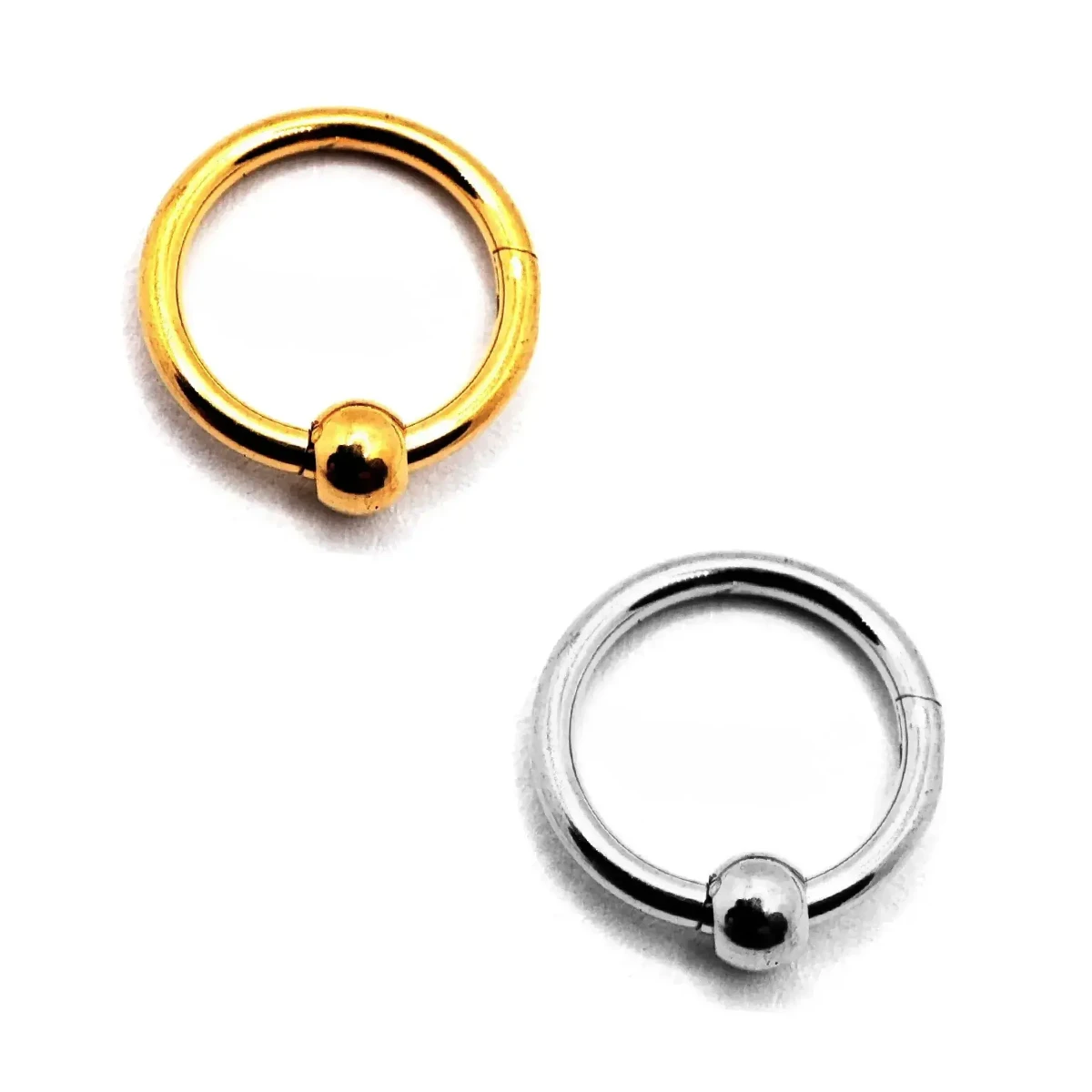 Piercing de Oreja Acero Argolla Aro Balin Clicker Liso