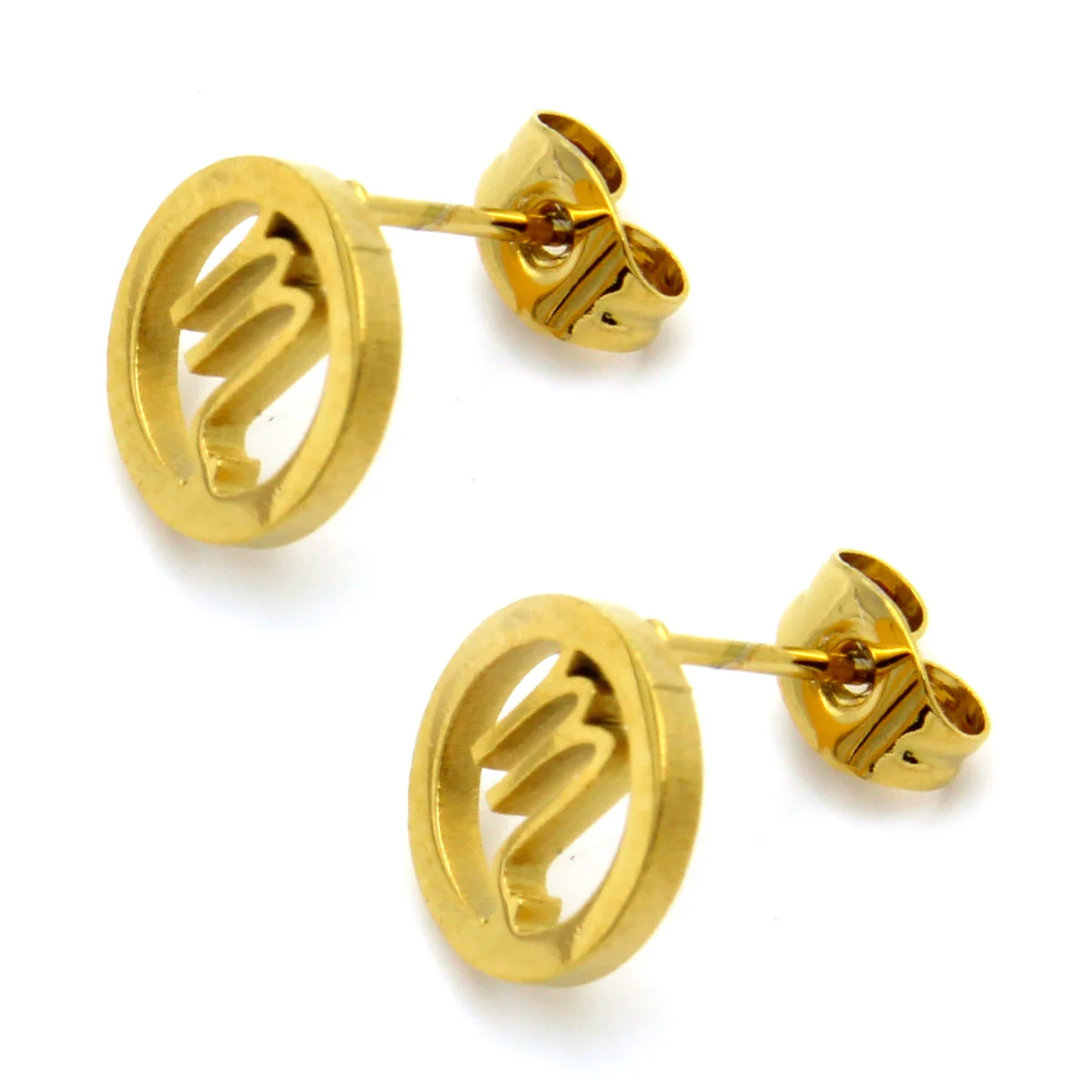 Set Joyeria Acero Dorado Signo Zodiacal Escorpio