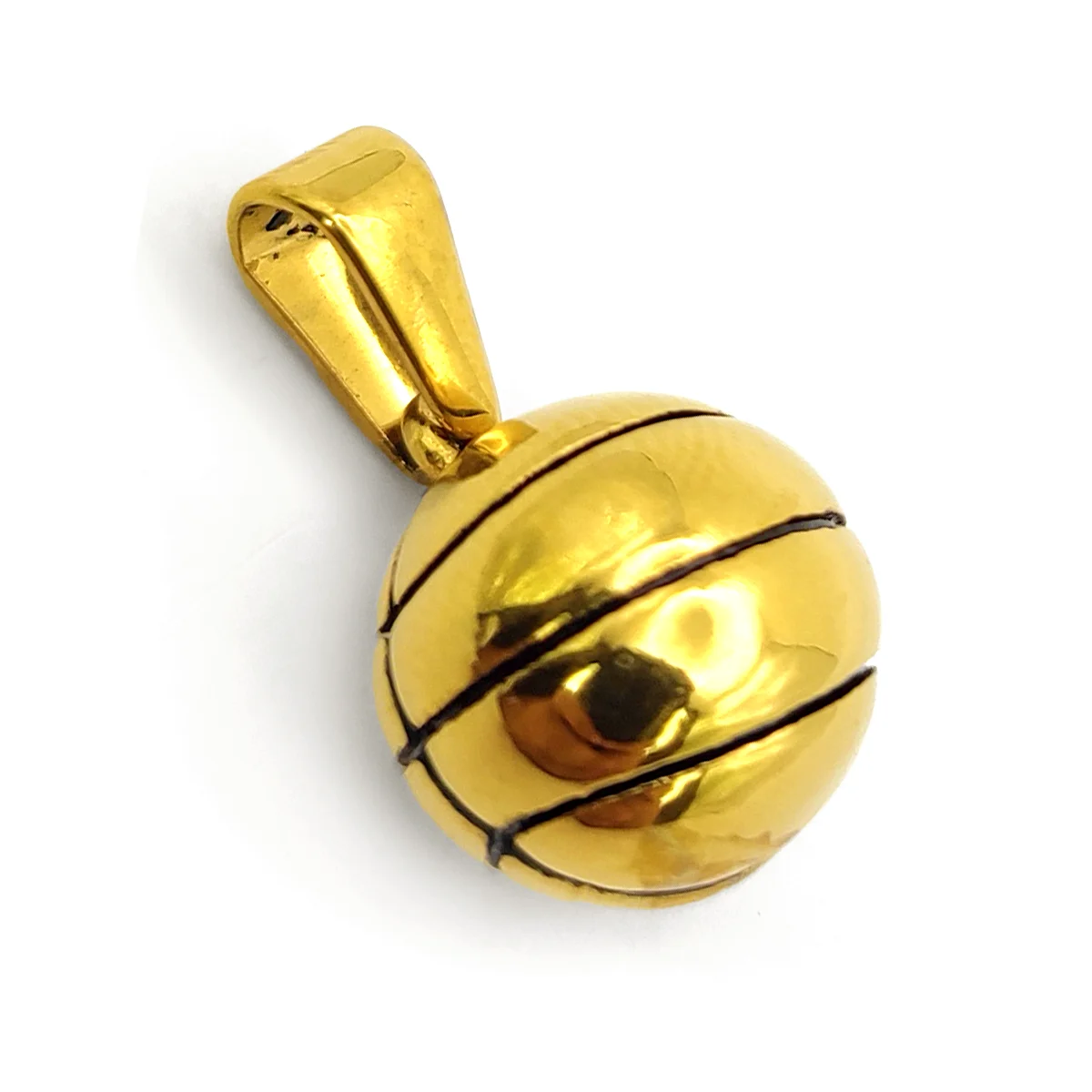 Dije Acero Dorado Basquetbol Baloncesto Balón Pelota Lisa