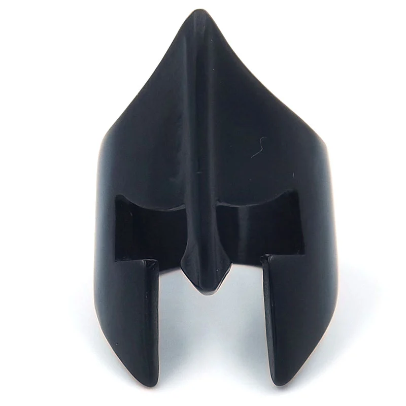 Anillo de Acero Negro Casco de Gladiador Espartano