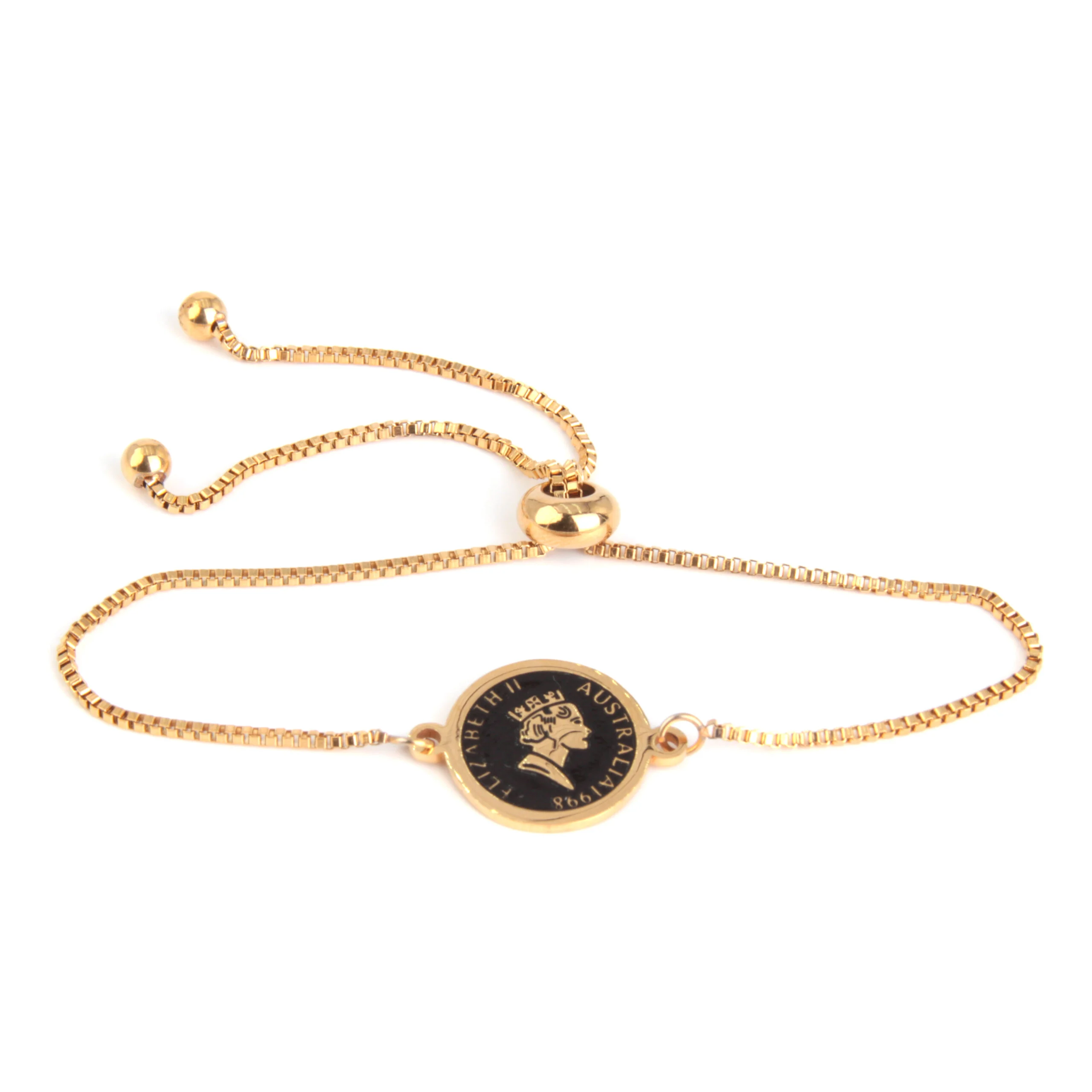 Pulsera Ajustable Acero Dorado Reyna Elizabeth II