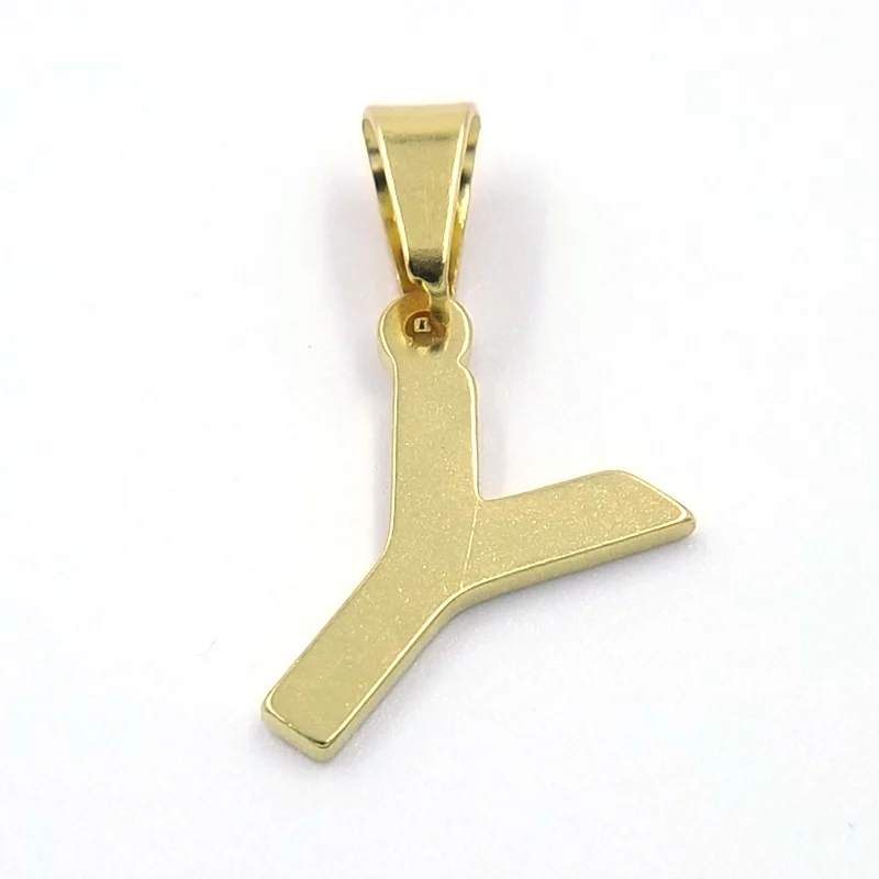 Dije de Acero Dorado Letra Y Pequeña Alfabeto
