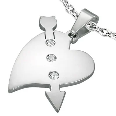 Dije de Corazon Flechado Triple Zirconia