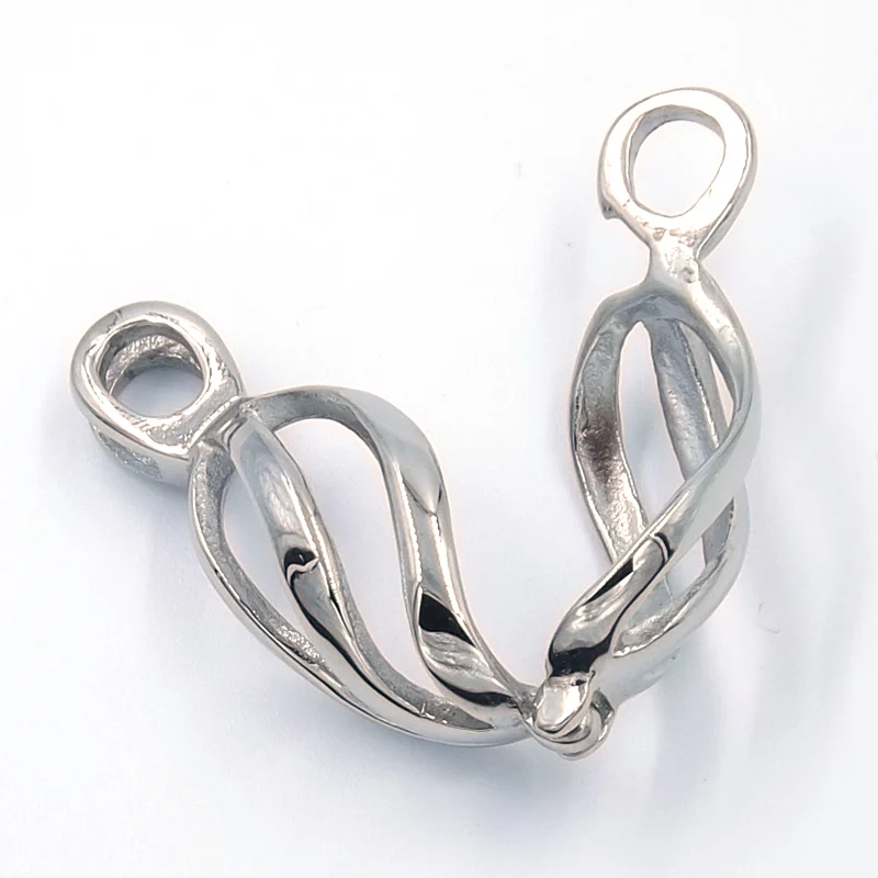 Dije de Acero Plateado Jaula Charm Espiral