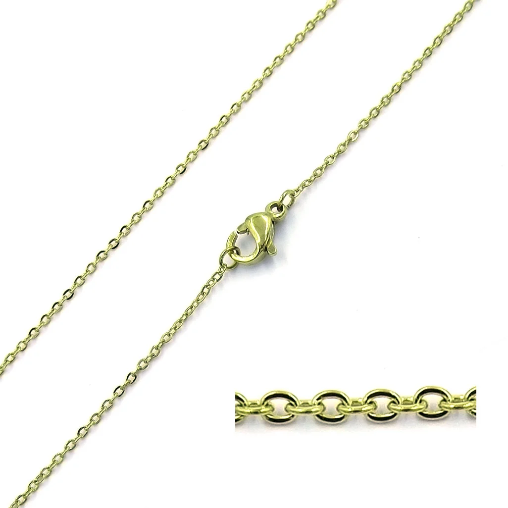 Cadena Acero Inoxidable Dorado Eslabón Pequeño Oval