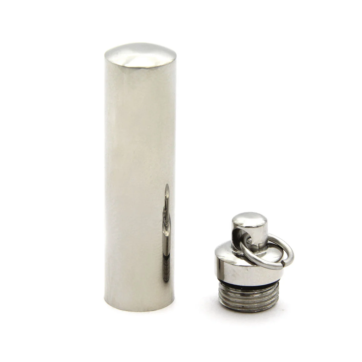 Dije Tipo Urna Cenizas Acero Plateado Cilindro 3.8cmx8mm