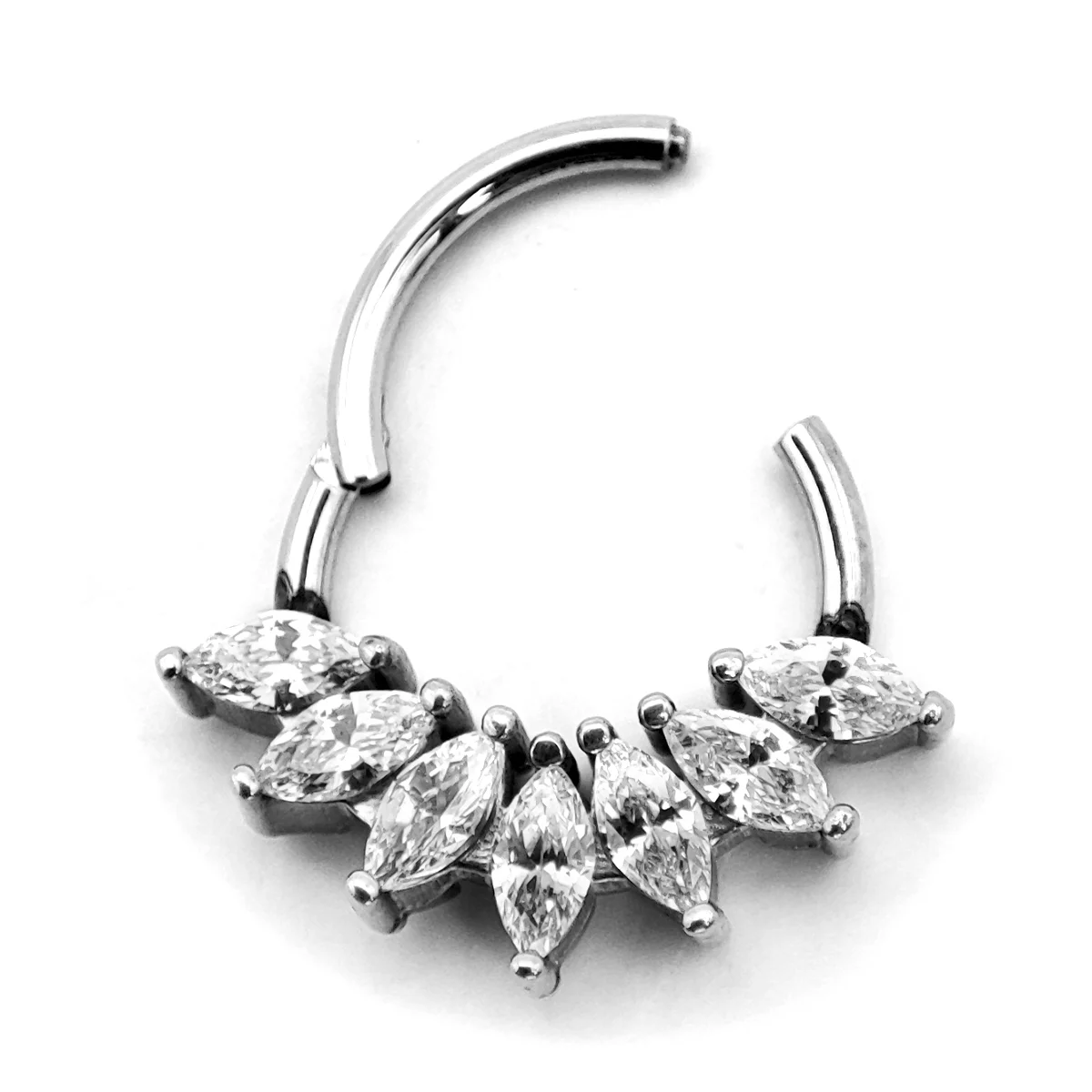 Piercing de Oreja Acero Aro Clicker Zirconia Marquesa
