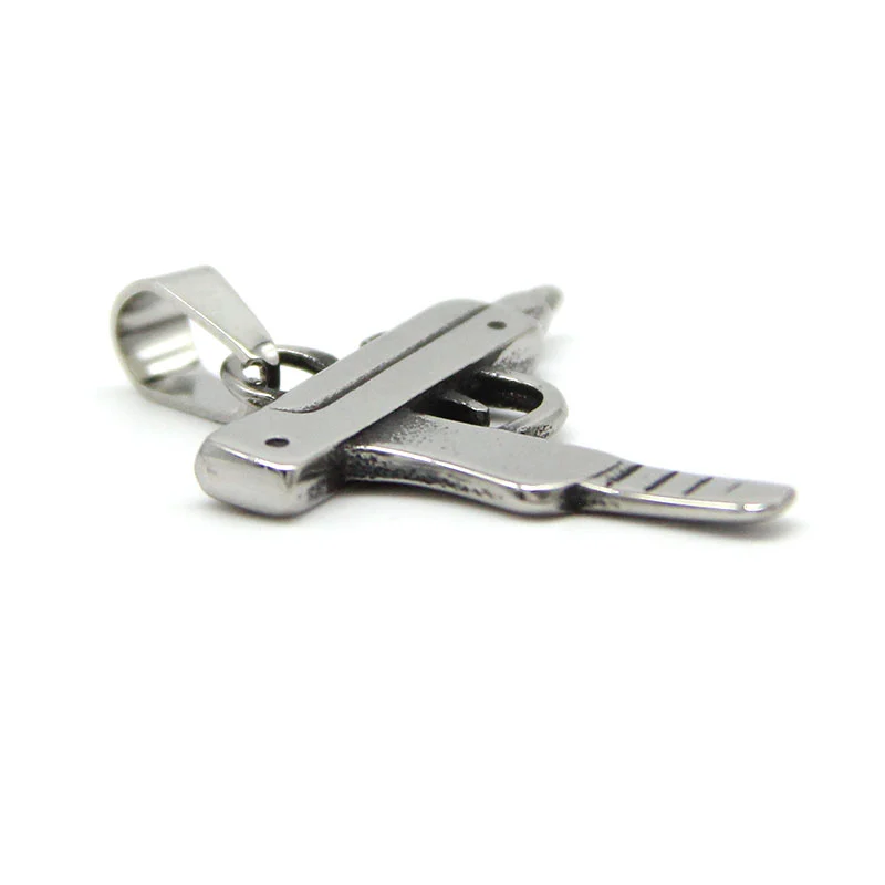Dije Acero Inoxidable Plateado Arma Pistola Uzi Supreme