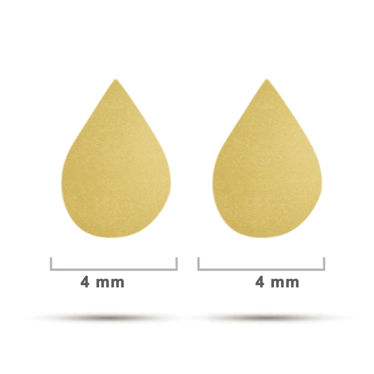 Arete Tipo Broquel Acero Dorado Mini Gota Pequeña Lisa