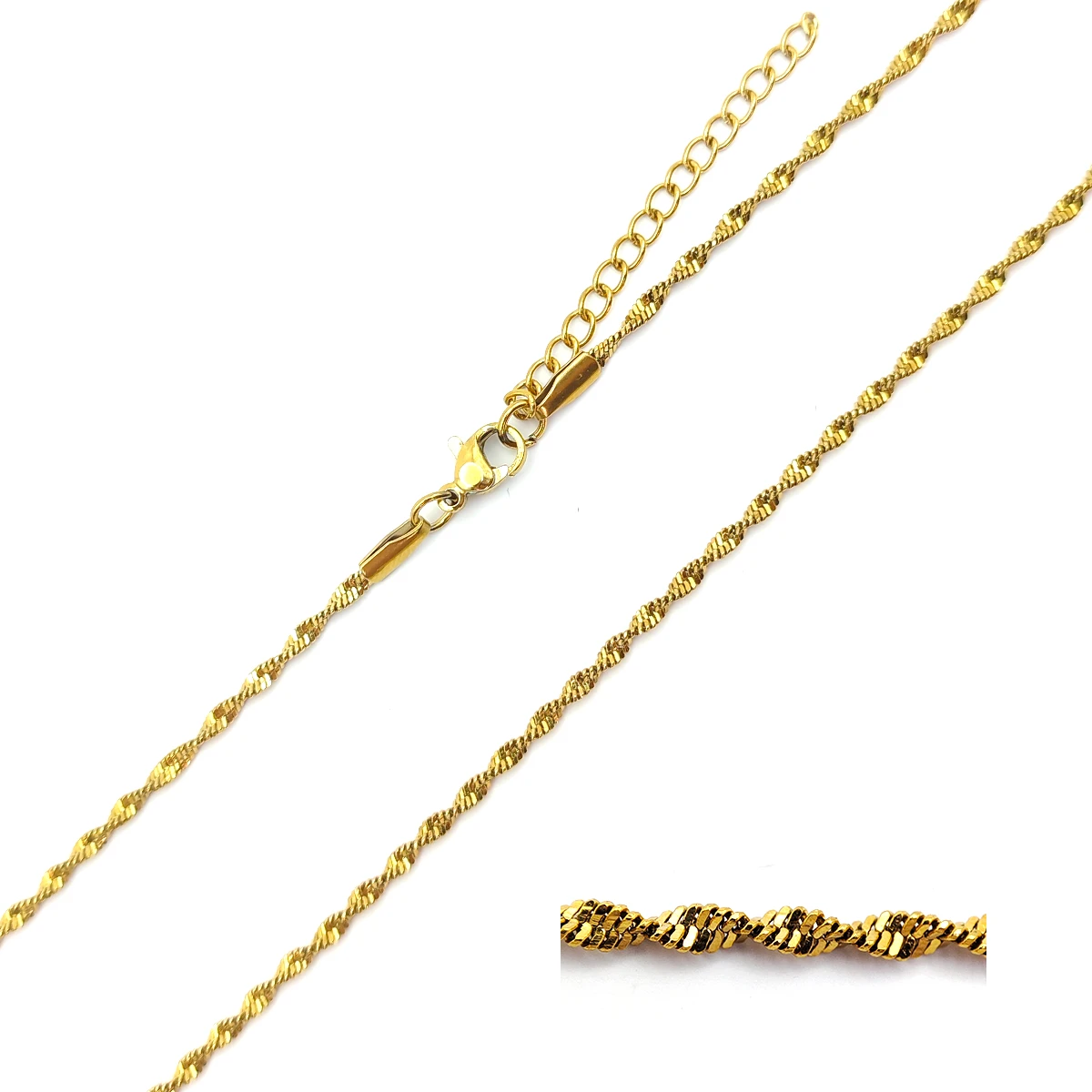 Cadena Acero Inox Semi Torzal Twist Moderna  2.2 mm