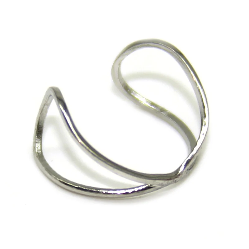 Ear Cuff Acero Inoxidable Plateado Silueta Infinito - aretes