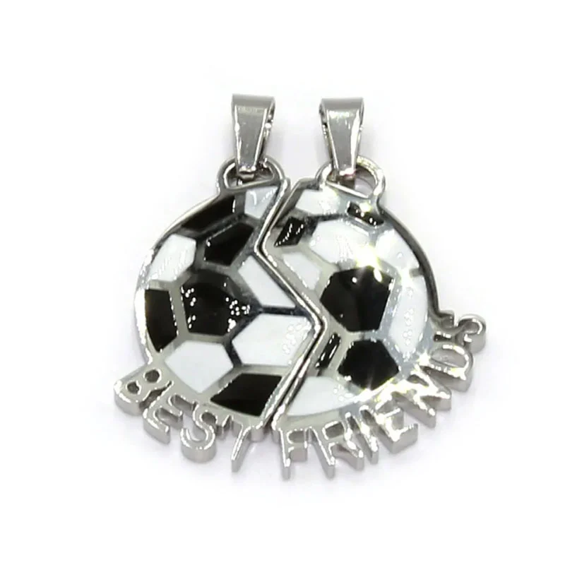 Par Dijes Acero Plateado Mejor Amigo Futbol Best Friends