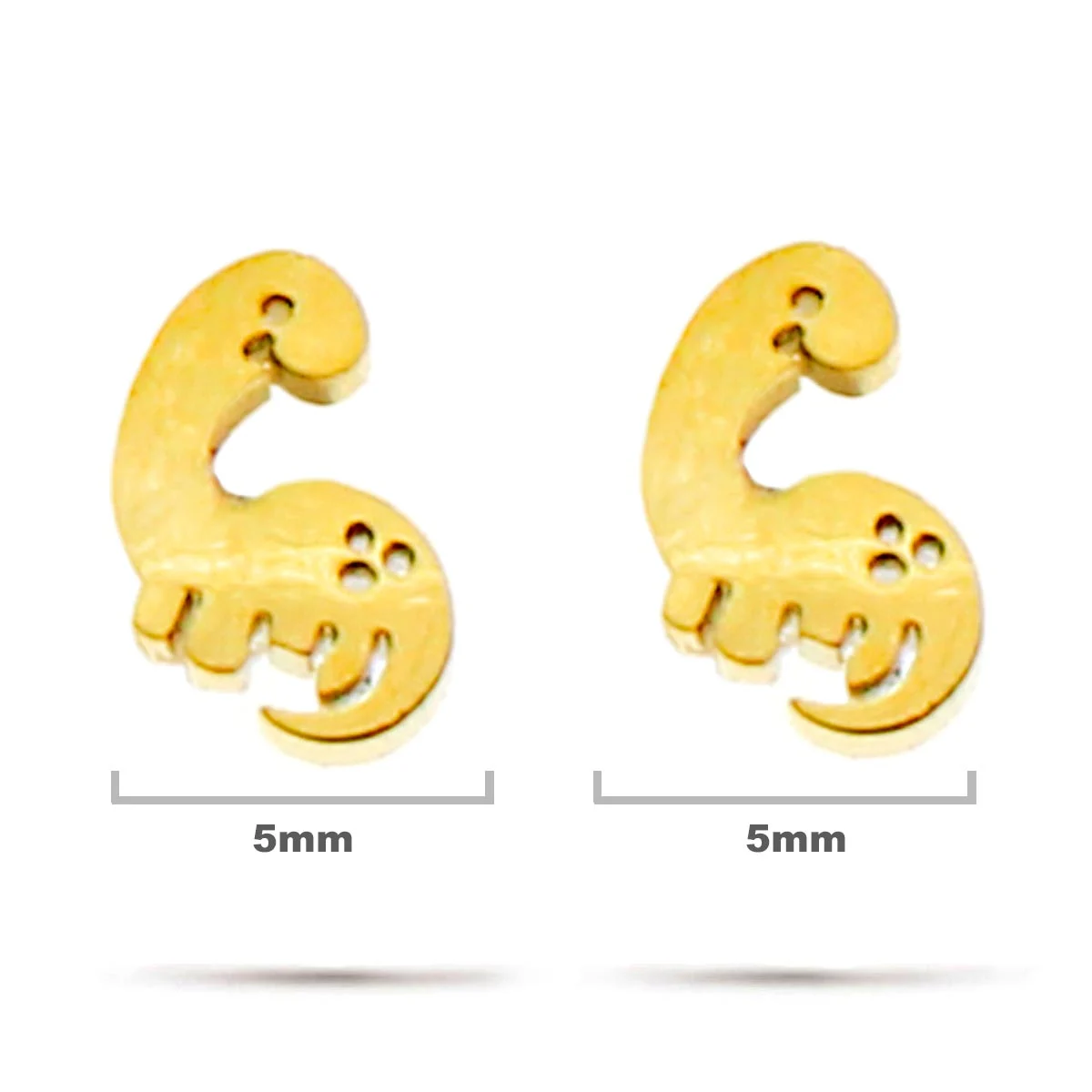 Aretes Acero Inox Dorado Tipo Broquel Dinosaurios