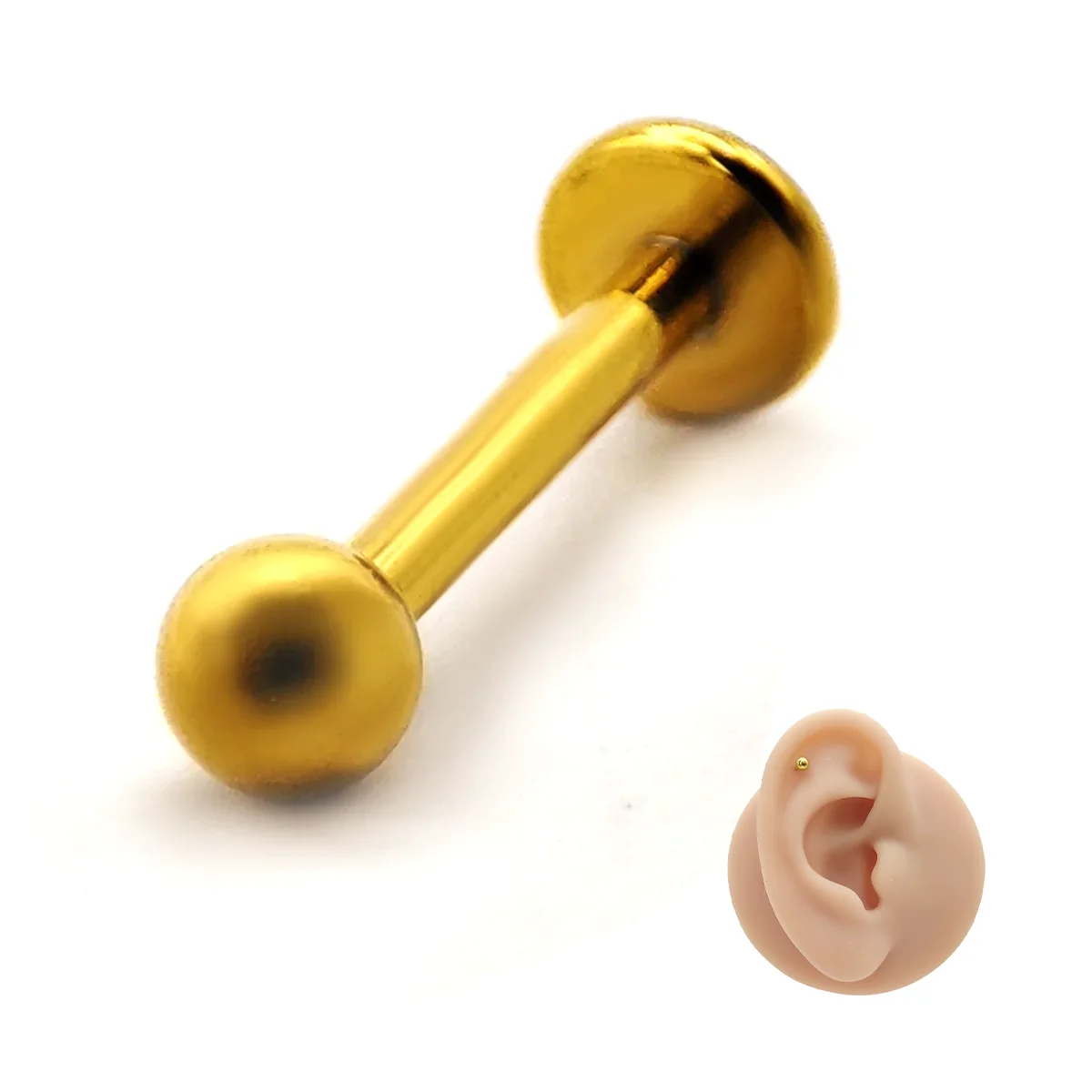 Piercing de Oreja Acero Esfera Clásica Lisa Minimalista