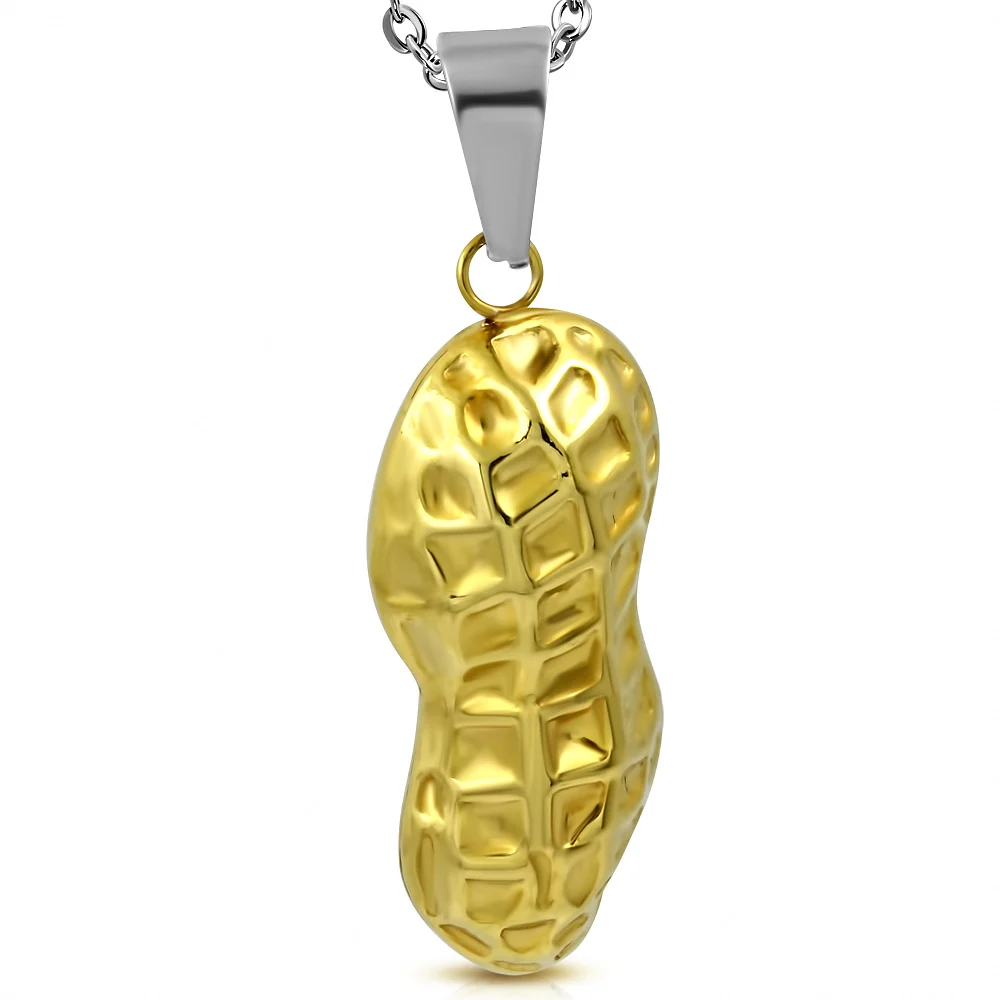 Dije Acero Dorado Cacahuate de la Fortuna Tradicional