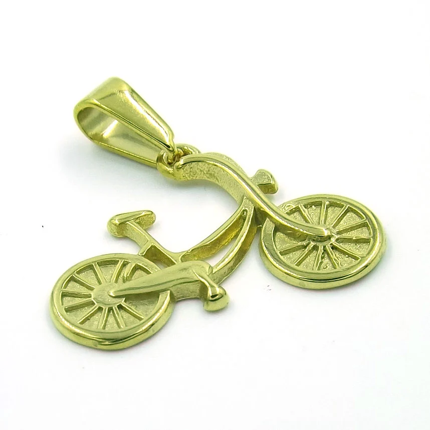 Dije Acero Dorado Bicicleta Clásica Antigua