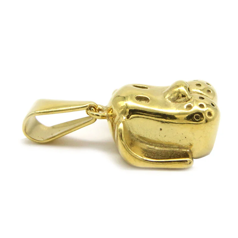 Dije Acero Inoxidable Dorado Mascota Carita de Perrito 3D
