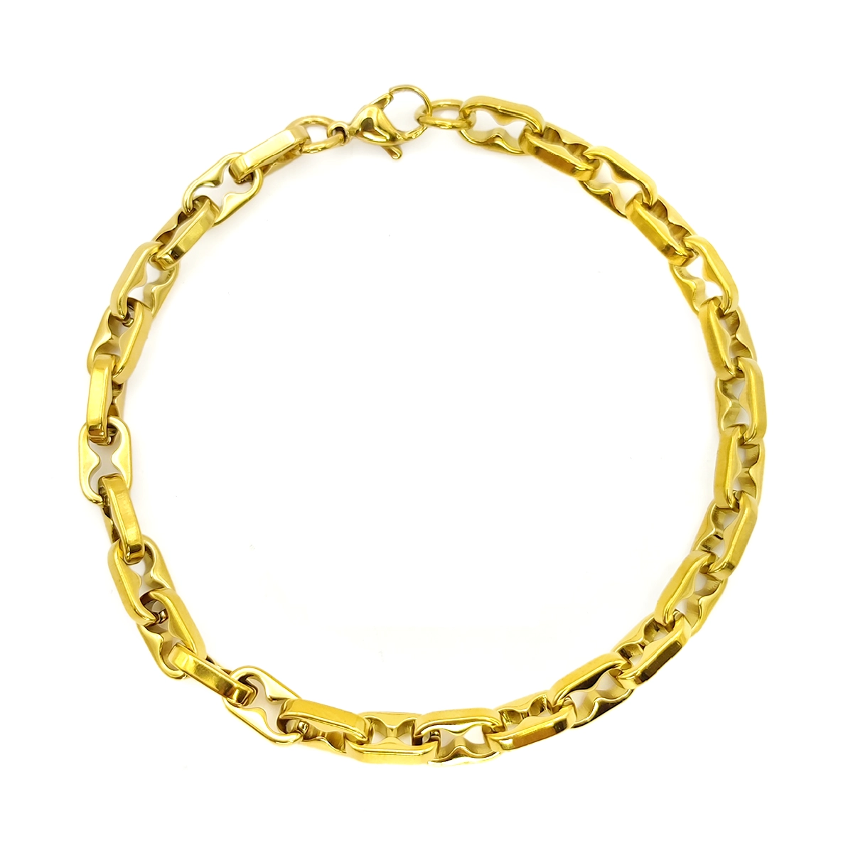 Pulsera Acero Esclava Eslabon Barco Ancho Moderna 6 mm