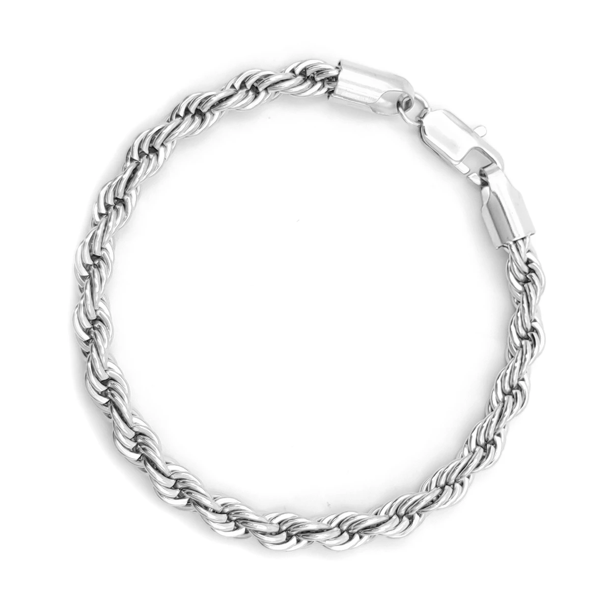 Pulsera Acero Inox Esclava Clásica Torzal 6 mm