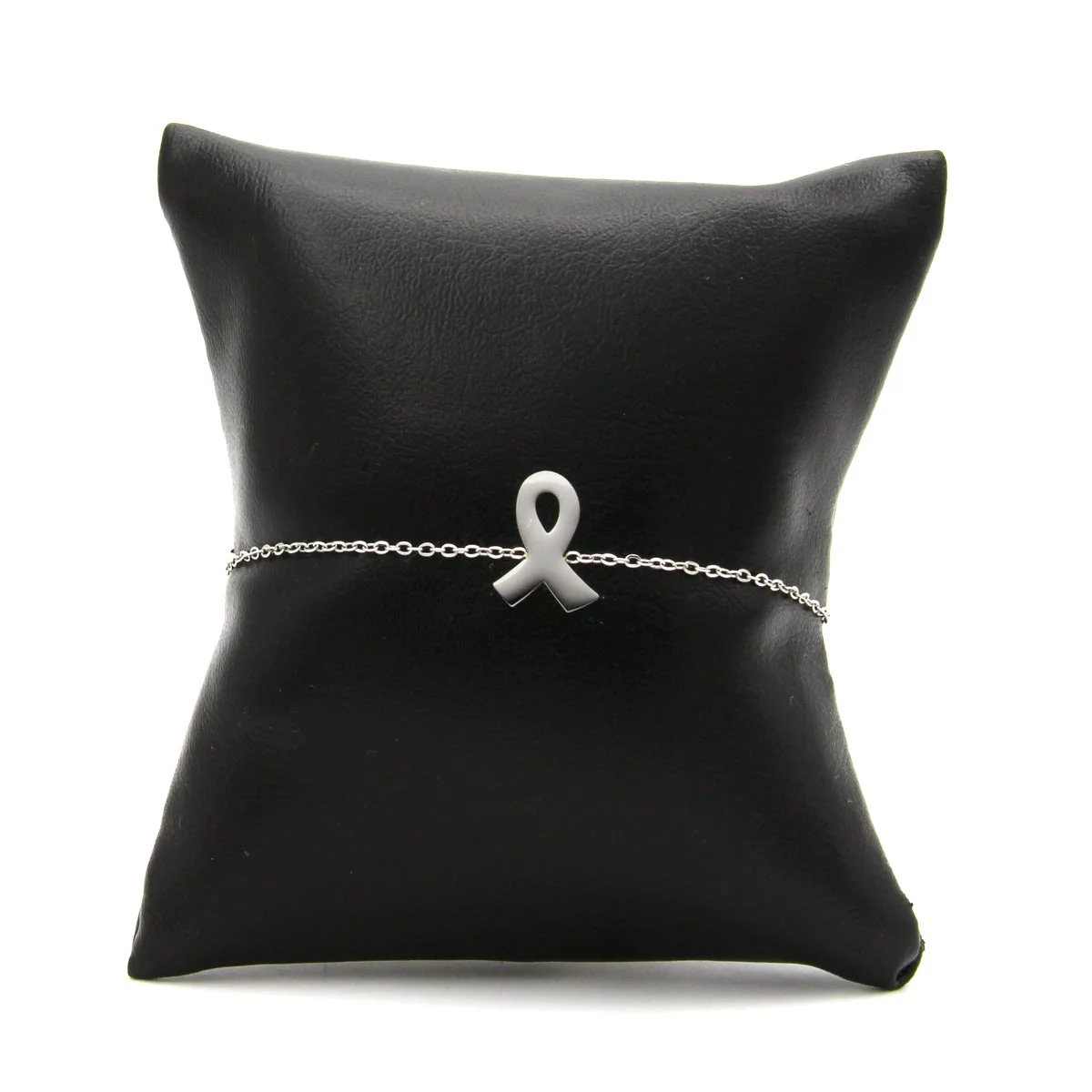 Pulsera Acero Inoxidable Plateado Liston Contra El Cancer