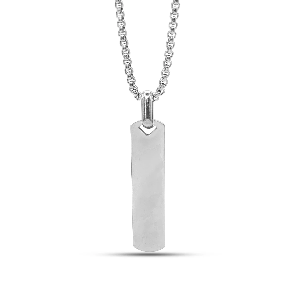 Collar Acero Inox Pilar Barra Rectangular Redondeada