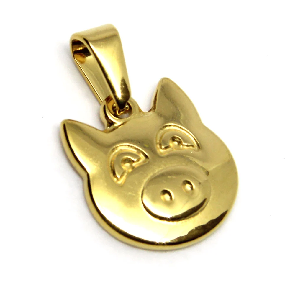 Dije Acero Dorado Cerdito Cerdo Cochito Puerquito