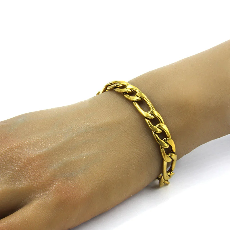 Pulsera Brazalete Acero Inox Dorado 3x1 Tradicional