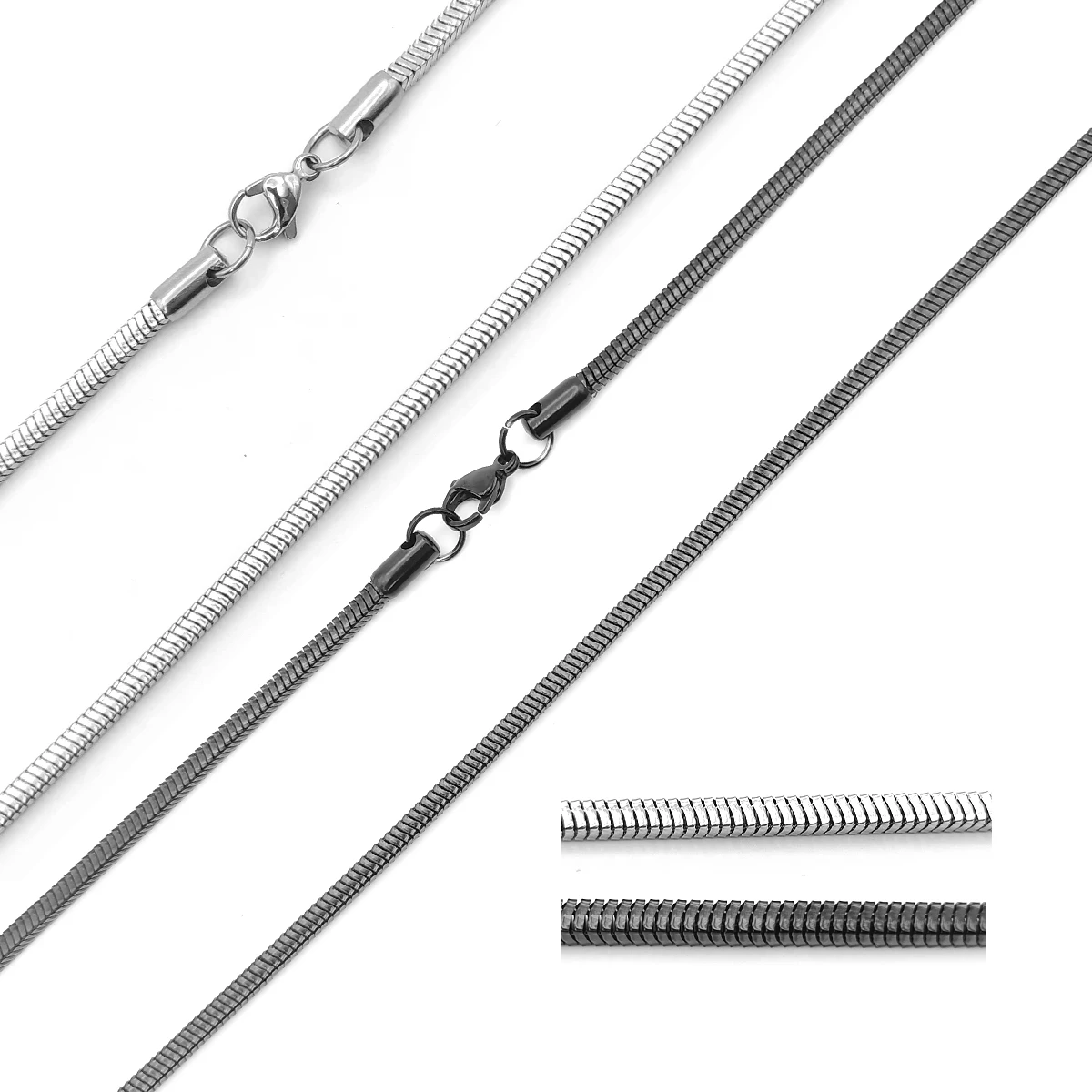 Cadena Acero Inox Cola de Rata Redonda Gruesa 3 mm