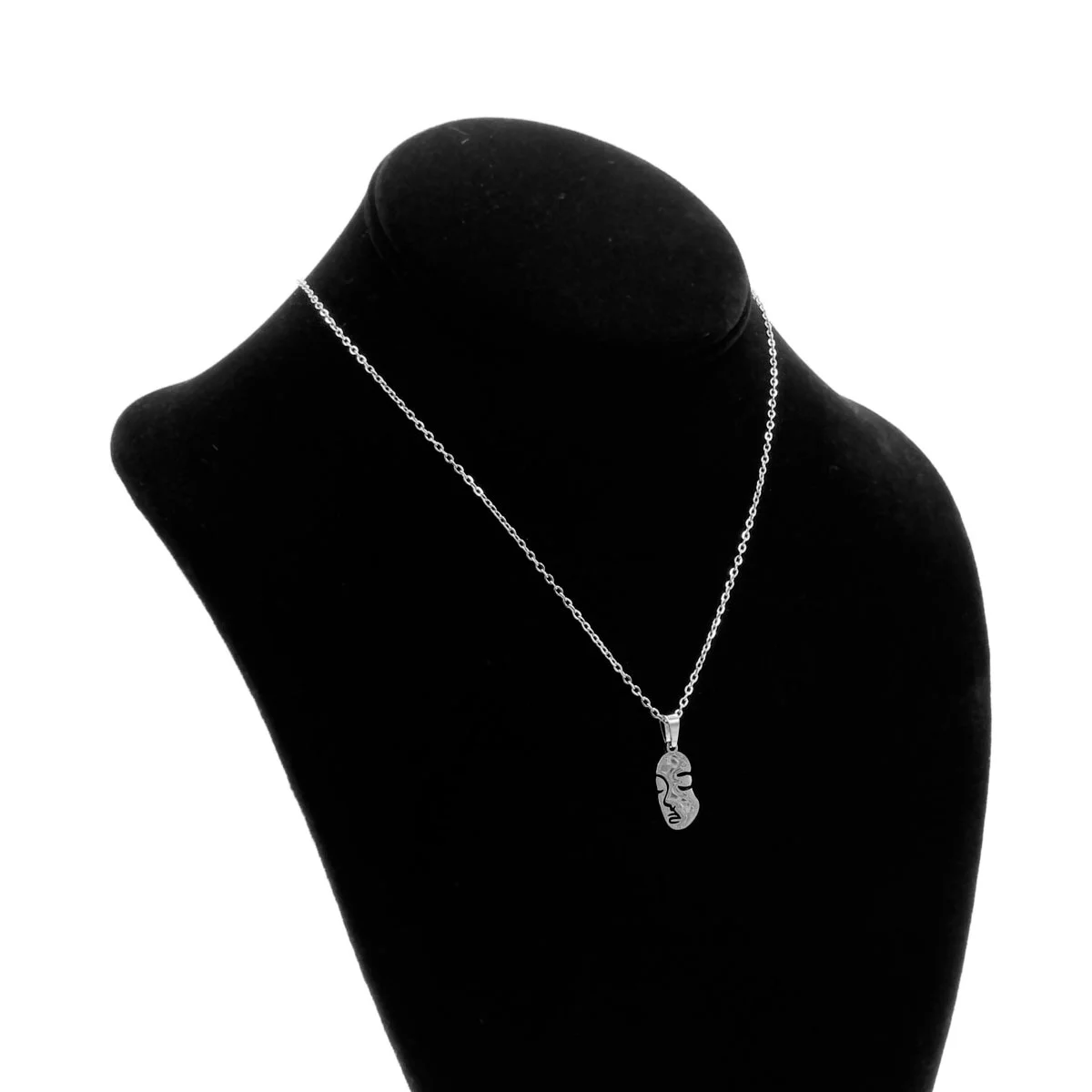 Set Joyeria Acero Plateado Forma Cara Mujer