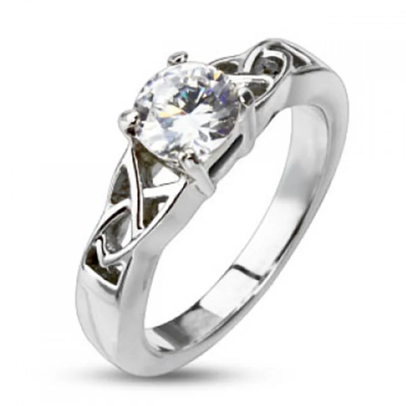 Anillo Acero Inoxidable Diseño de Compromiso Majestic