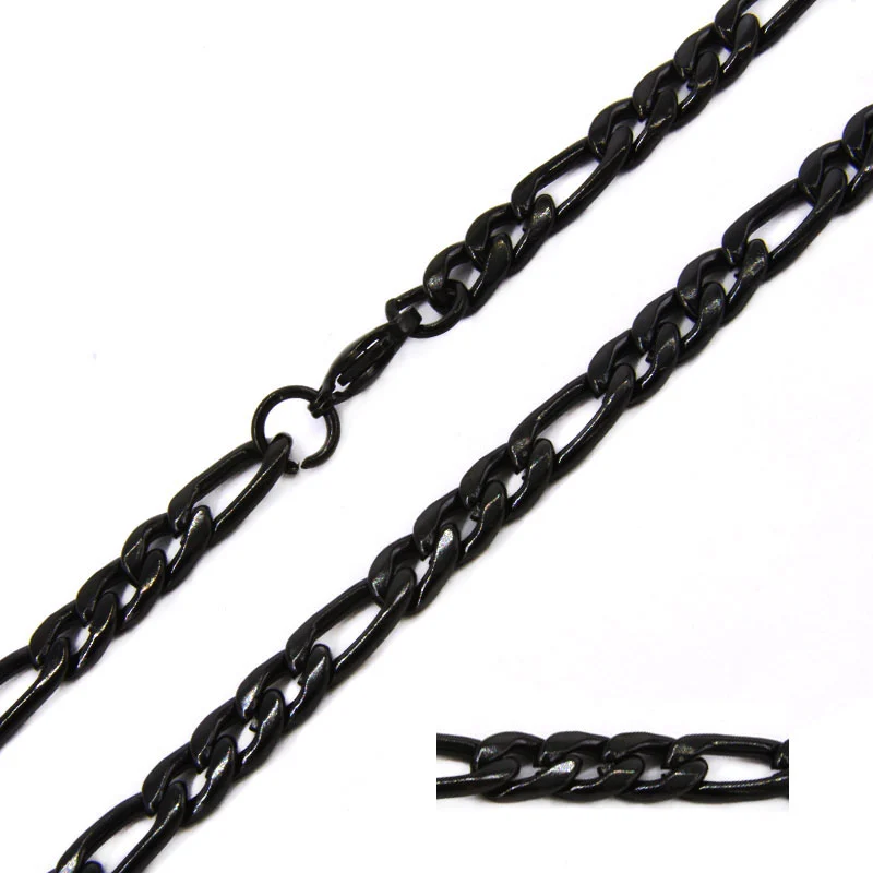 Cadena Acero Inoxidable Negro Eslabón 3x1 7mm x 49cm